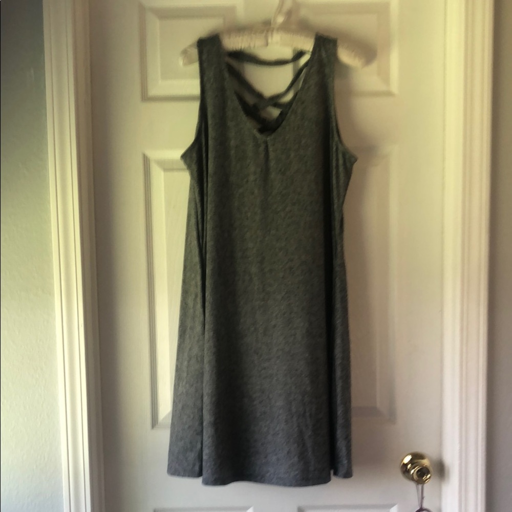 Maurices Gray Sleeveless Tank Dress with Scoop Neckline